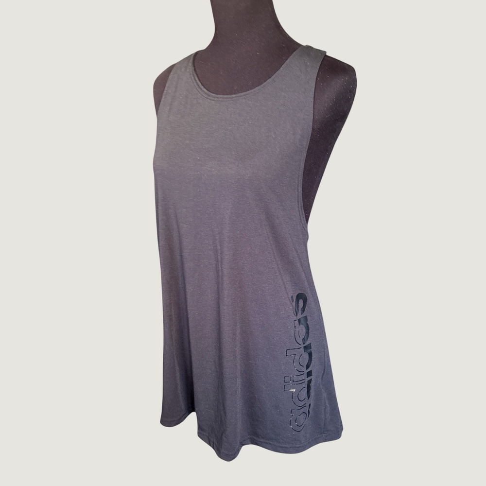 Adidas Black Open Strappy Back Tank Top, Large, Athletic Performance Workout